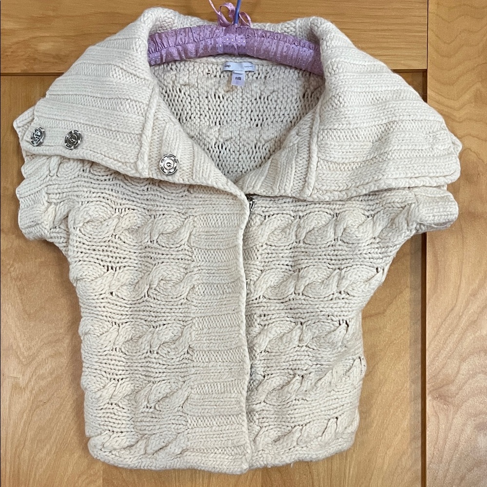 GAP Cream Cable Knit Cardigan